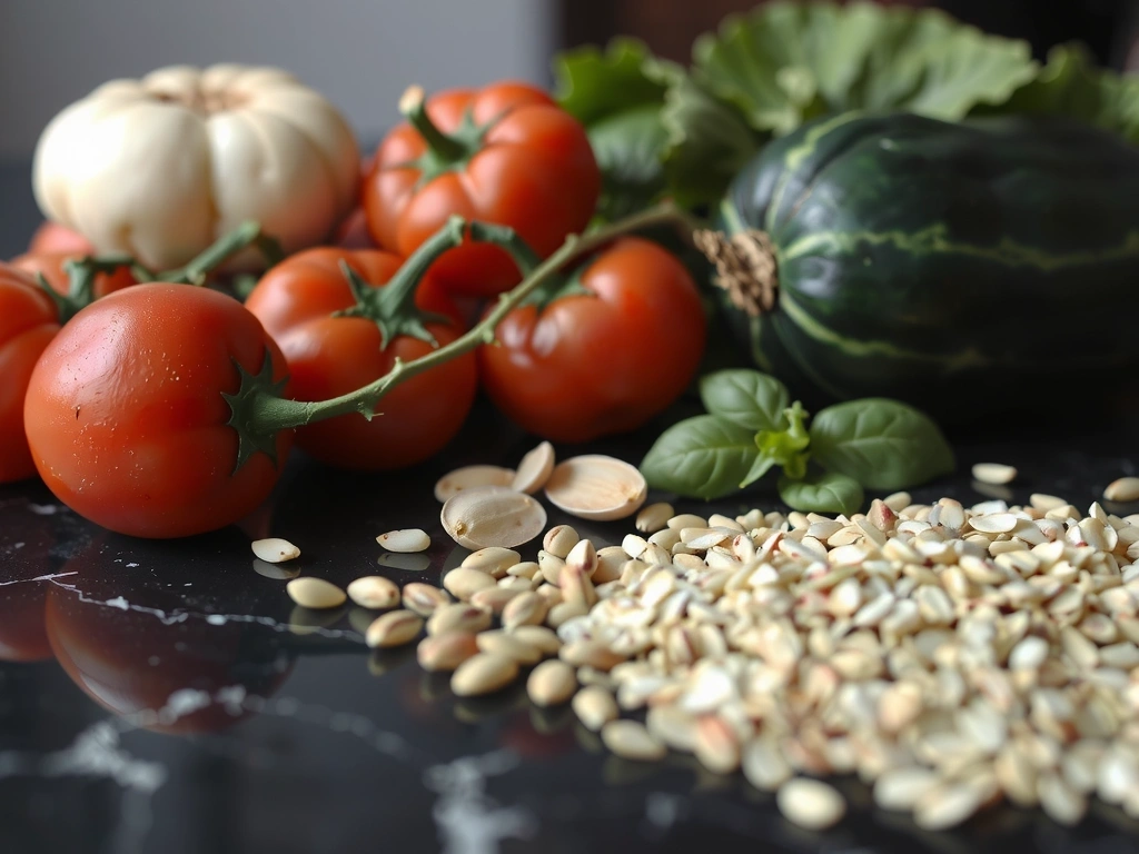 Ingredients frais et grains pour nutrition personnalisée